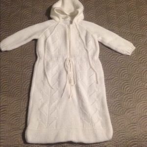 Vintage baby hooded sweater sack dress